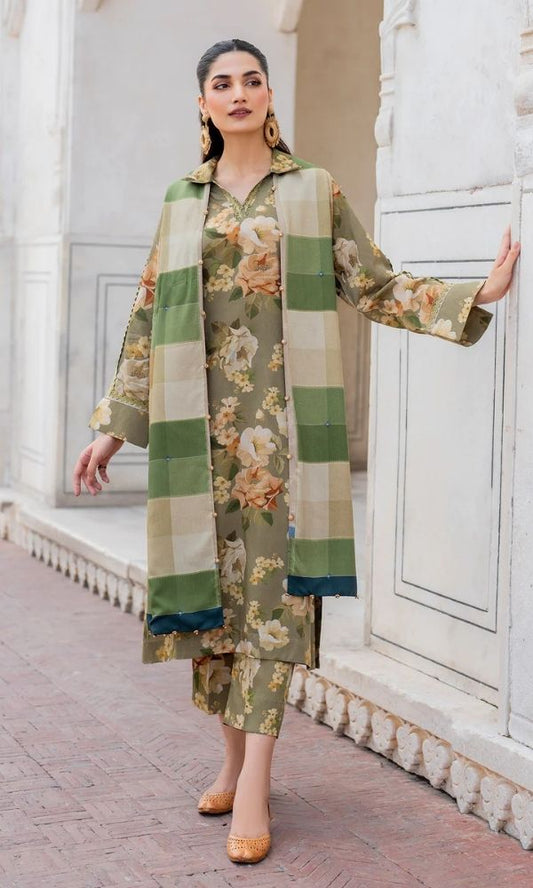 Khaddar 3pc unstitched digital printed suit