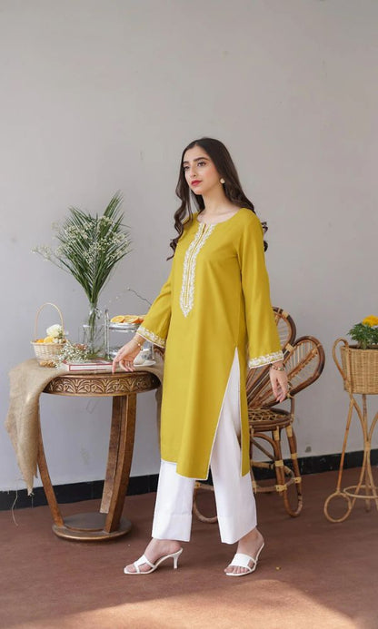 Dhanak 3pc unstitched embroidered suit