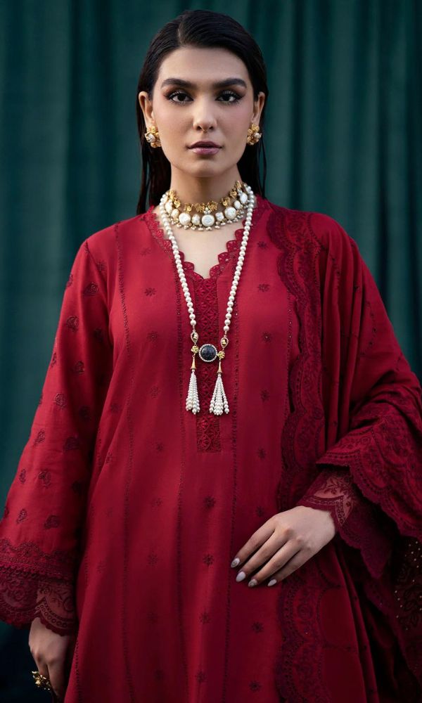 Lawn 3pc unstitched heavy embroidered suit