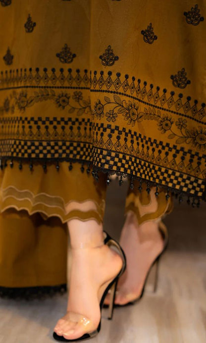 Dhanak 3pc unstitched embroidered winter collection suit