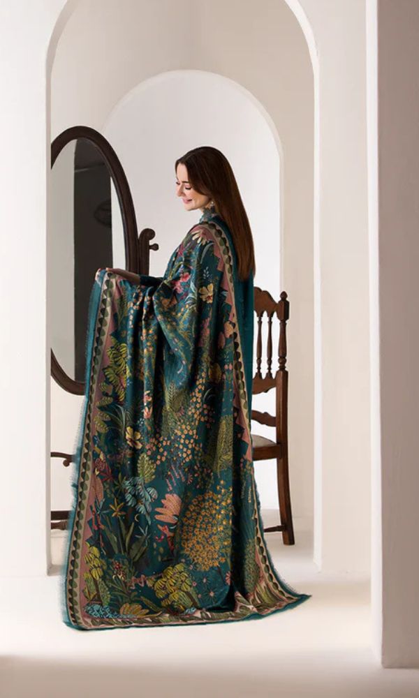 Dhanak 3pc unstitched heavy embroidered suit