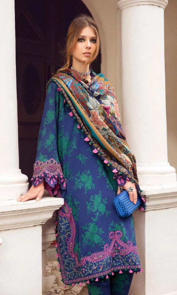 Lawn 3pc digital printed suit with monar digital printed dupatta