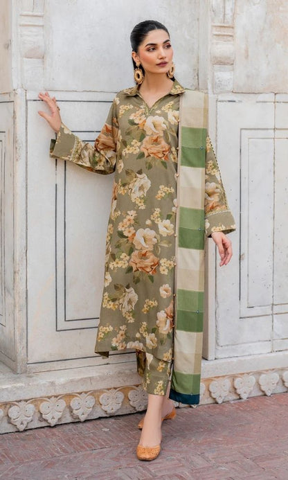 Khaddar 3pc unstitched digital printed suit