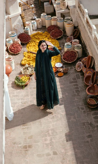 Dhanak 3pc unstitched embroidered winter collection