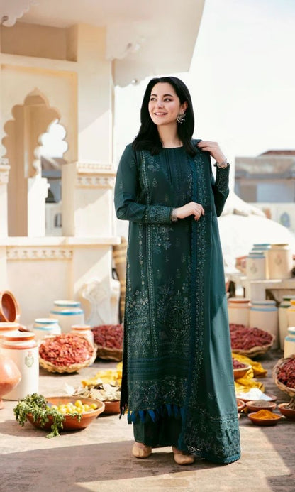 Dhanak 3pc unstitched embroidered winter collection
