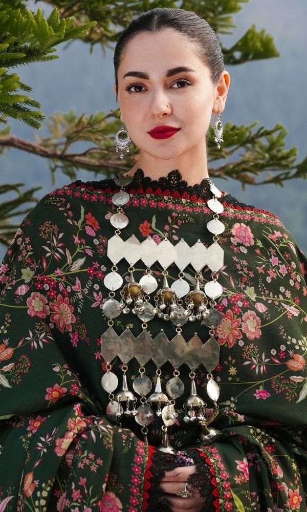 Dhanak 3pc unstitched fully embroidered suit with digital printed wool shawl