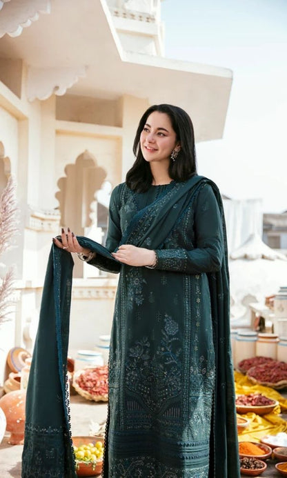 Dhanak 3pc unstitched embroidered winter collection