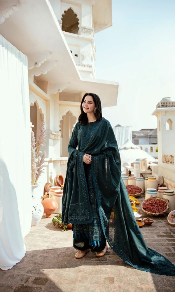 Dhanak 3pc unstitched embroidered winter collection