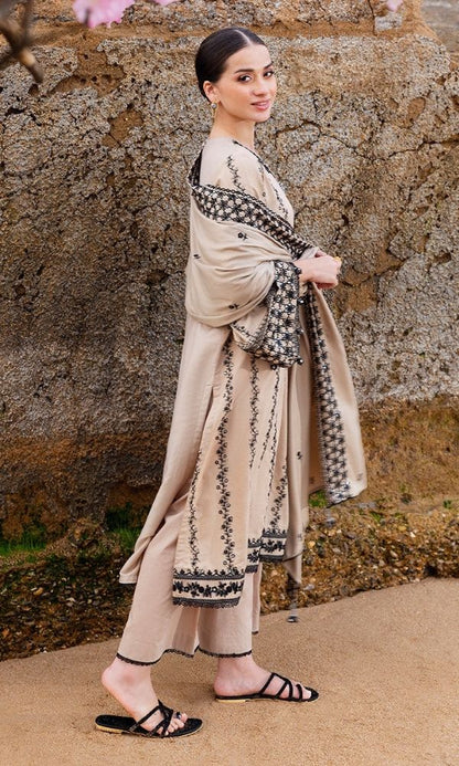 Dhanak 3pc unstitched embroidered collection