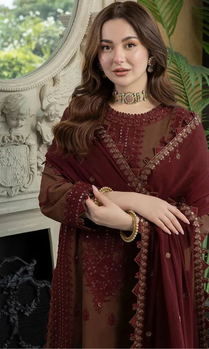 Lawn 3pc unstitched heavy embroidered suit
