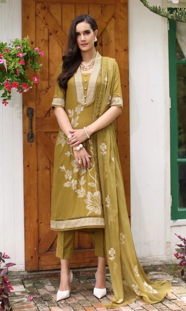 Lawn 3pc unstitched embroidered summer collection suit