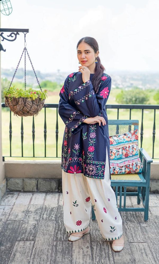Lawn 2 pc unstitched embroidered summer collection suit