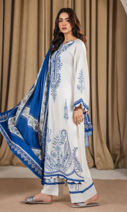 Lawn 3pc unstitched embroiderd summer collection suit