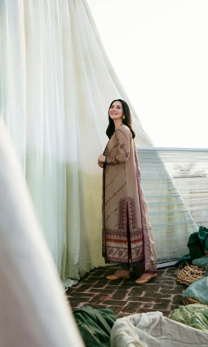 Dhanak 3pc unstitched embroidered winter collection suit