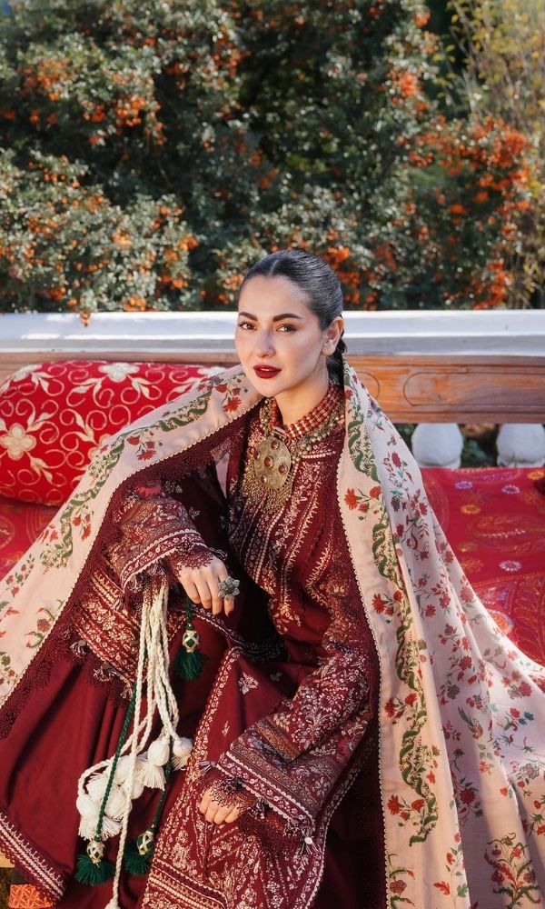 Dhanak 3pc unstitched embroidered winter collection suit