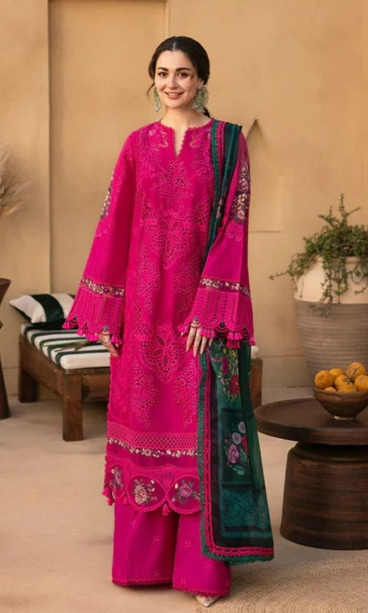 Lawn 3pc unstitched Embroidered suit