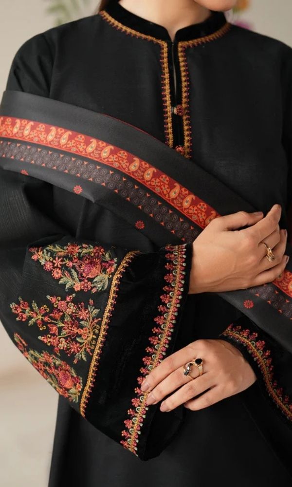 Dhanak 3pc unstitched embroidered winter collection