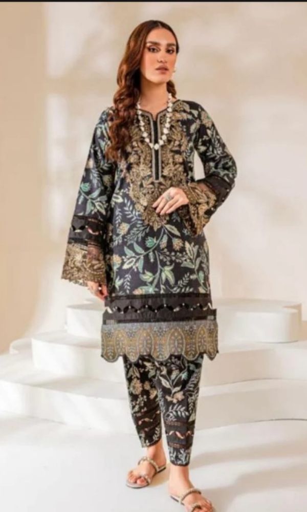 Lawn unstitched 2pc heavy embroidered suit
