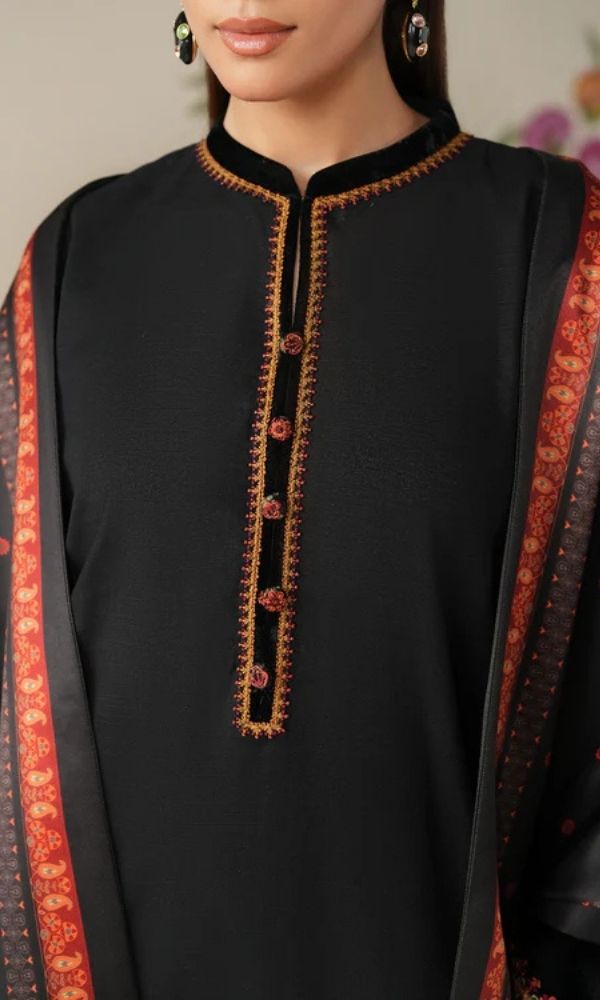 Dhanak 3pc unstitched embroidered winter collection