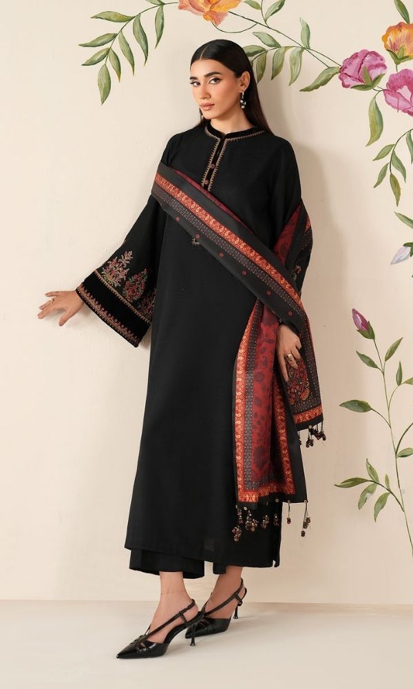 Dhanak 3pc unstitched embroidered winter collection