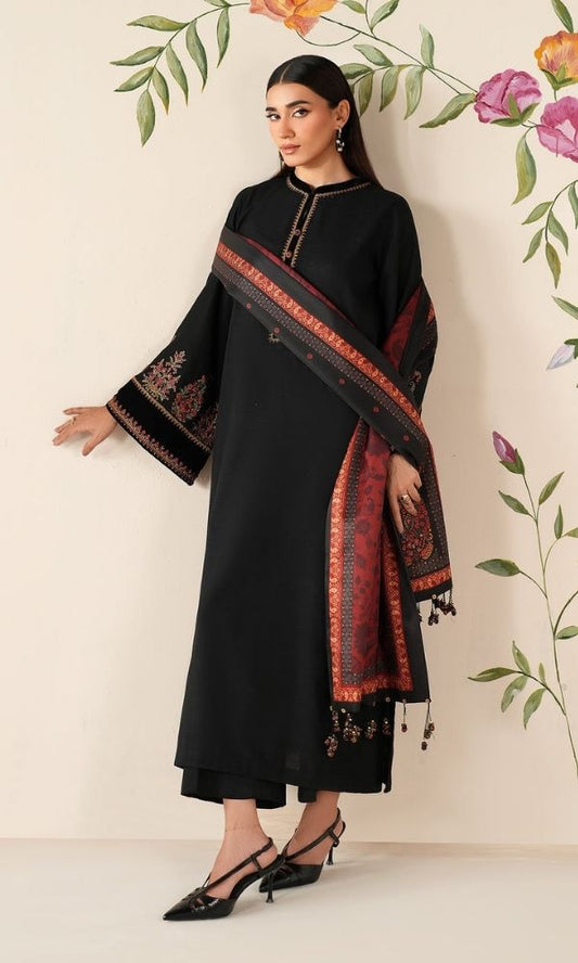 Dhanak 3pc unstitched embroidered winter collection