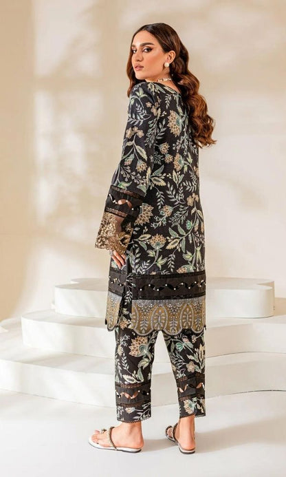 Lawn unstitched 2pc heavy embroidered suit