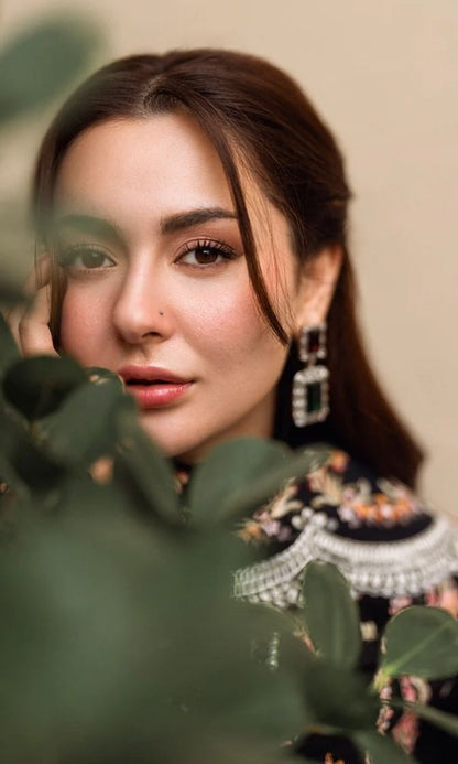 Dhanak 3pc unstitched embroidered suit with bamber embroidered dupatta