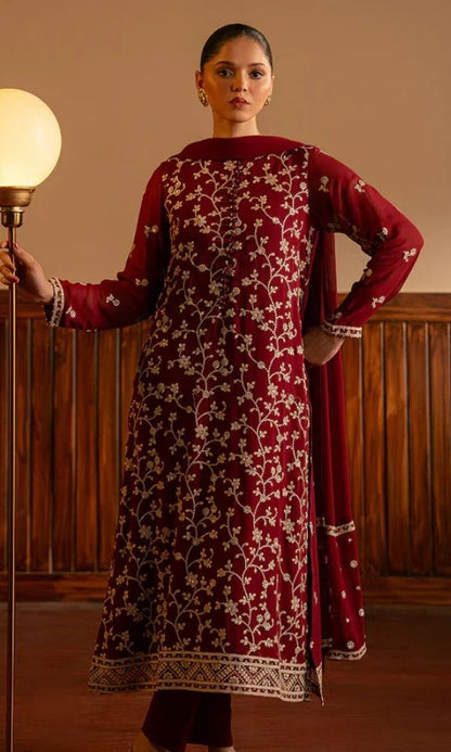 Lawn 3pc unstitched fully embroidered summer collection suit