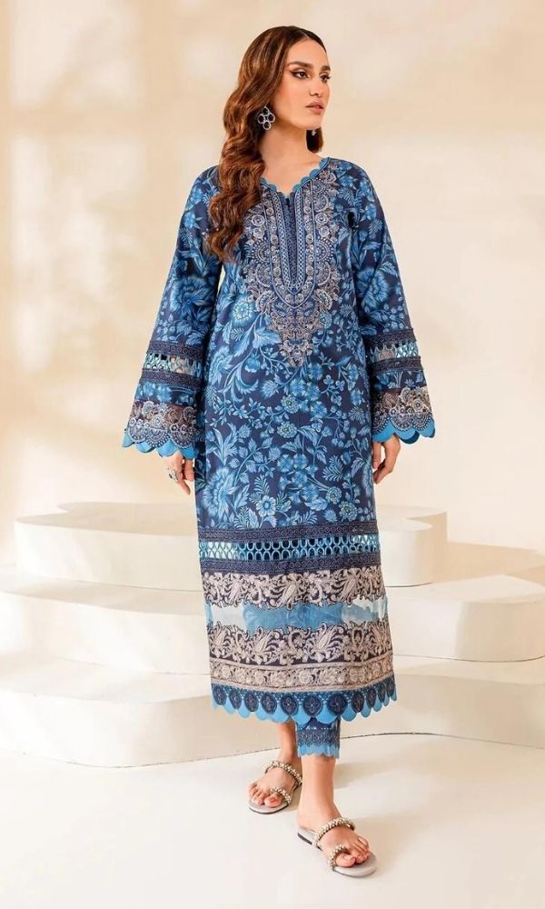 Lawn Unstitched 2pc heavy embroidered suit