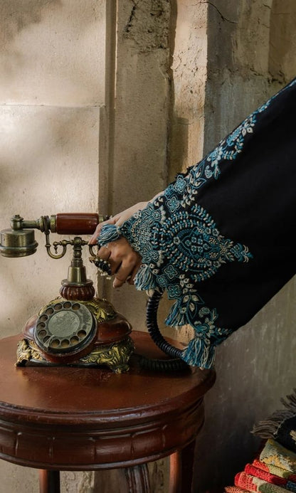 Dhanak 3pc unstitched fully embroidered suit with twill digital printed dupatta