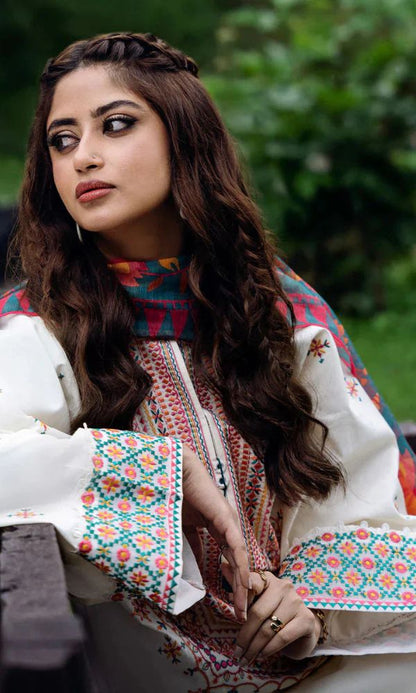 Lawn 3pc unstitched embroidered summer collection suit