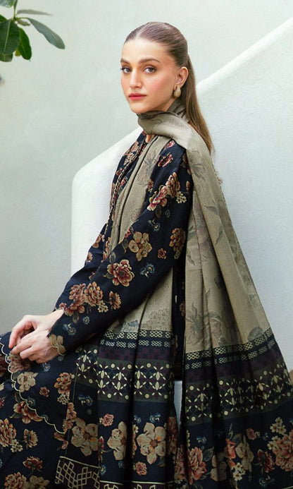 Lawn 3pc unstitched digital printed suit with voil dupatta