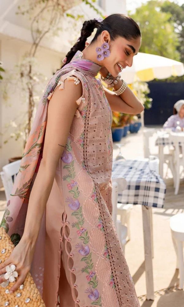 Lawn 3pc unstitched fully embroidered summer collection suit