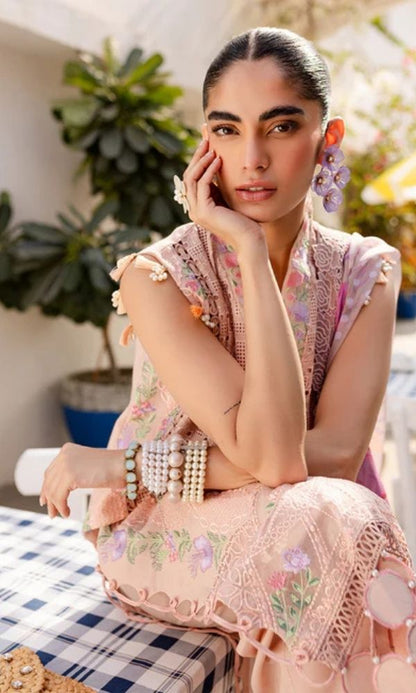 Lawn 3pc unstitched fully embroidered summer collection suit