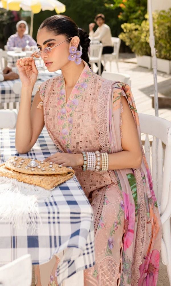 Lawn 3pc unstitched fully embroidered summer collection suit