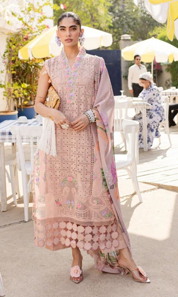 Lawn 3pc unstitched fully embroidered summer collection suit