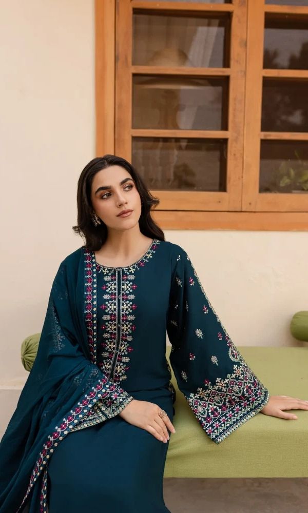 Lawn 3pc unstitched embroidered summer collection suit
