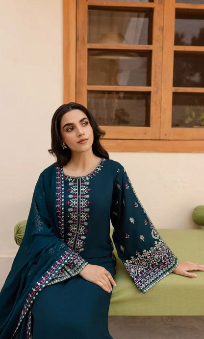 Lawn 3pc unstitched embroidered summer collection suit