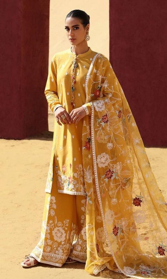 Lawn 3pc unstitched heavy embroidered suit