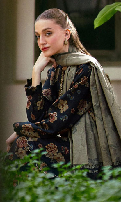 Lawn 3pc unstitched digital printed suit with voil dupatta