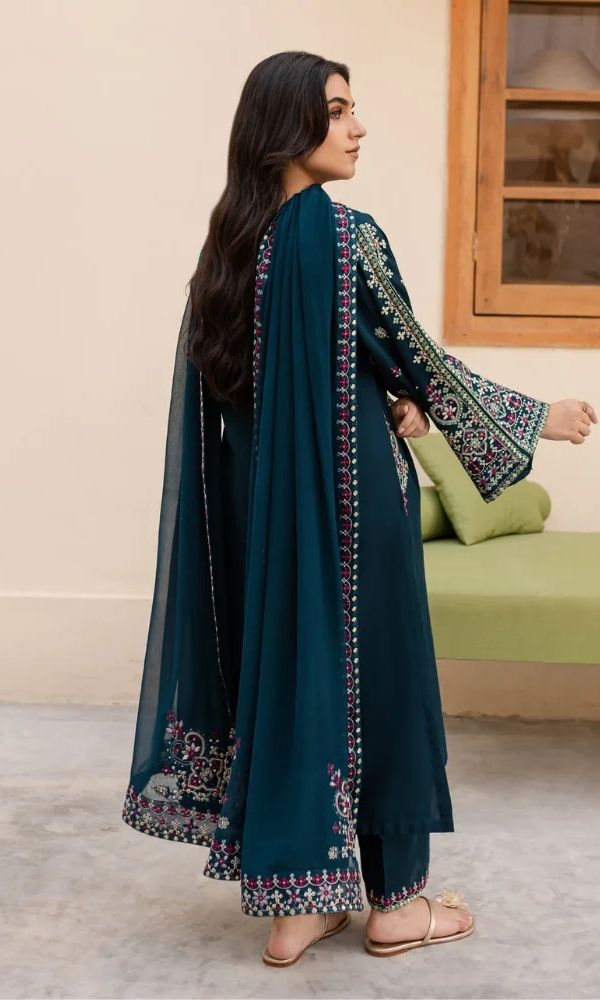 Lawn 3pc unstitched embroidered summer collection suit