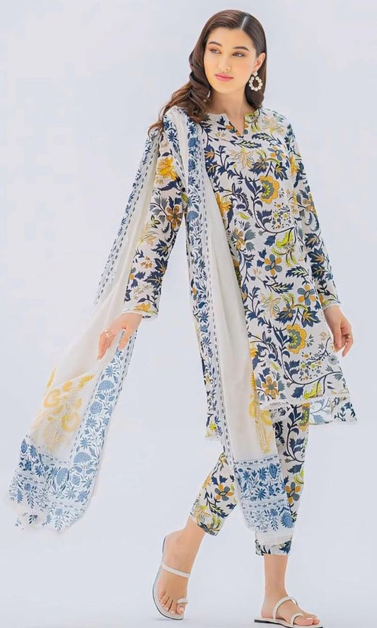 Lawn 3pc unstitched digital printed suit